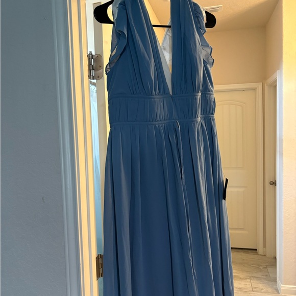 Blue Ruffled Maxi Dress - Picture 2 of 3